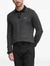 Barbour Textured Polo Shirt In Gray