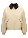 Barbour Womens Sand The Edit By Alexa Chung Two-buttoned-pockets Cotton-blend Jacket In Beige