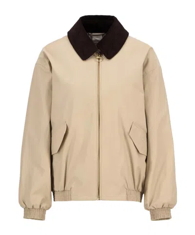 Barbour The Edit By Alexa Anna Showerproof Bomber Jacket In Neutral