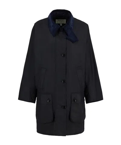 Barbour The Edit By Alexa Loren Oversized Waxed Jacket In Black