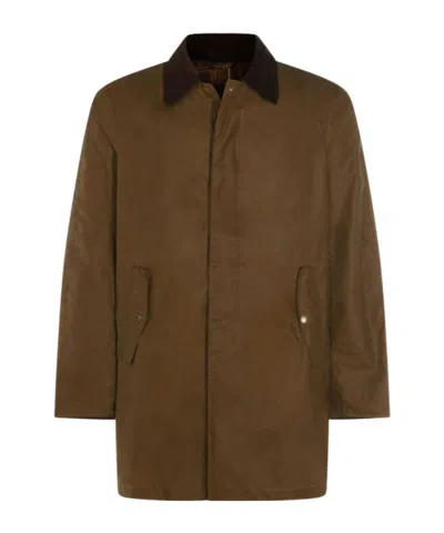 Barbour The Original  Tartan Corduroy Collar Coat In Brown