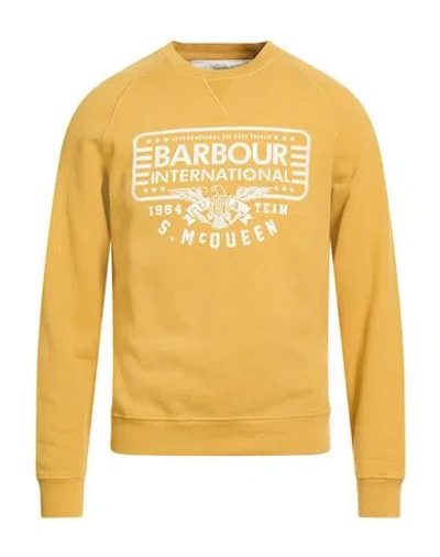 Barbour The Steve Mcqueen Collection Man Sweatshirt Mustard Size Xxl Cotton In Yellow