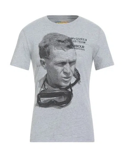 Barbour The Steve Mcqueen Collection Man T-shirt Grey Size Xxl Cotton In Gray