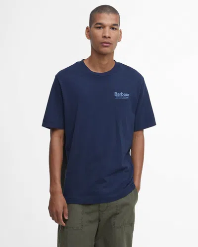 Barbour Thornley Mens Relaxed Fit Graphic T-shirt In Blue