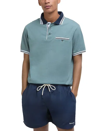Barbour Thurne Tipped Tailored Fit Polo Shirt In Vintage Teal