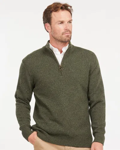 Barbour Tisbury Half Zip Mens Sweatshirt In Green
