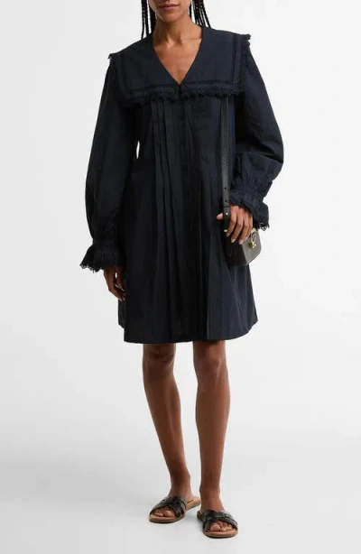 Barbour Tisbury Long Sleeve Minidress In Blue