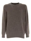 Barbour Grey Silk-wool Blend Jumper In Marrón