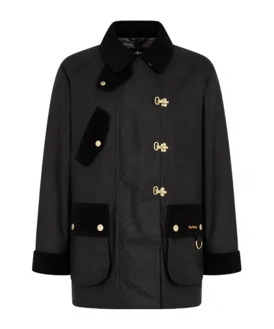 Barbour Toggle Fastening Coat In Black