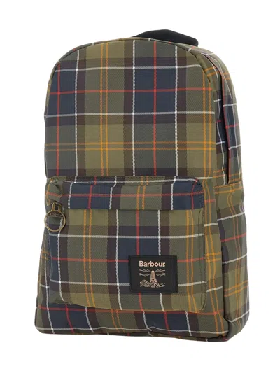 Barbour Compact Polyester Crossbody Bag For Men In Green
