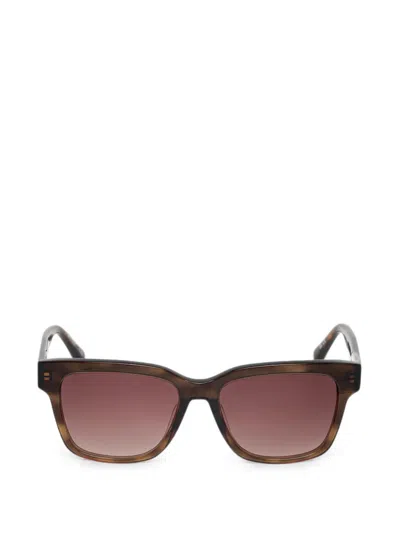 Barbour Tortoiseshell-effect Square-frame Sunglasses In Brown