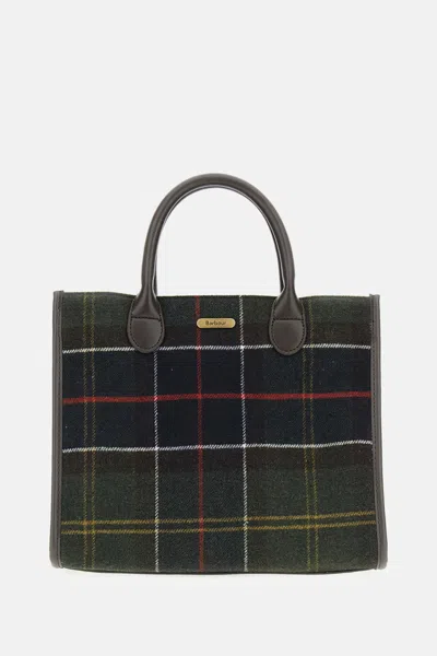 Barbour Tote Bag Barrhill Tartan In Black
