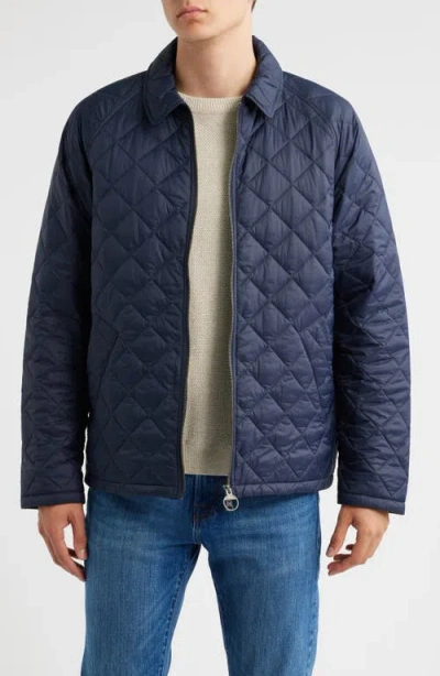 Barbour Tracker Diamond Quilted Jacket In Blue