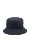 Barbour Wide Brim Bucket Hat With Stitch Detailing In Blue