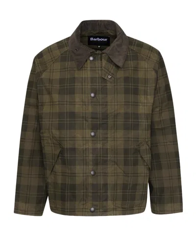 Barbour Transport Check Casual Jacket In Brown