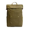 Barbour Transport Foldover Top Cotton Backpack In Dusky Green