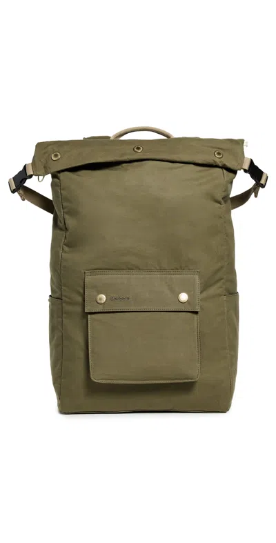 Barbour Transport Foldover Backpack Bag Dusky Green