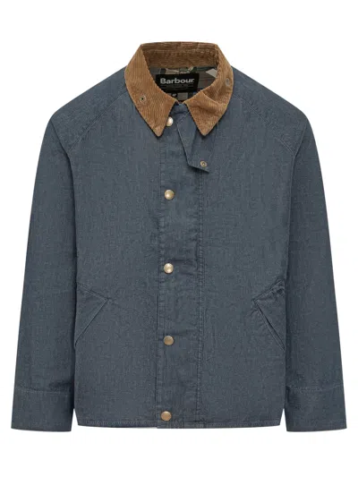 Barbour Transport Jacket With Collared Detail In Blue