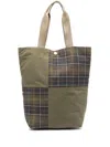 Barbour Transport Patchwork Tote Bag Bags In Gn31 Dusky Green