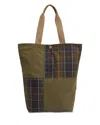 Barbour Transport Patchwork Tote Bag In Dusky Green