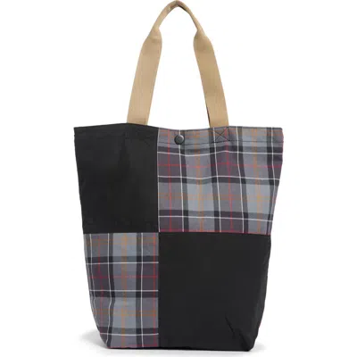 Barbour Transport Patchwork Tote In Black/ Modern Tartan