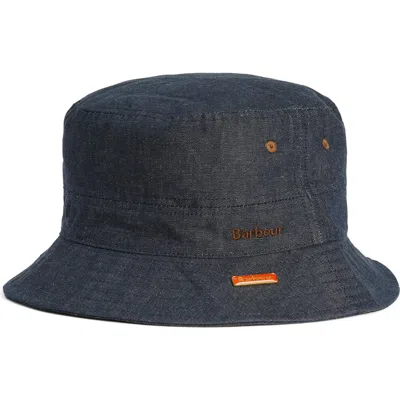 Barbour Transport Showerproof Denim Bucket Hat In Blue