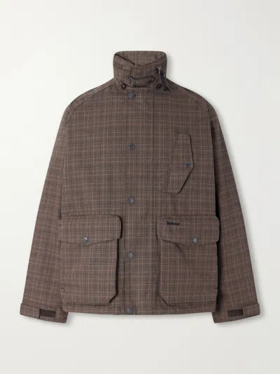 Barbour Transport Ursula Checked Woven Cotton Jacket In Brown