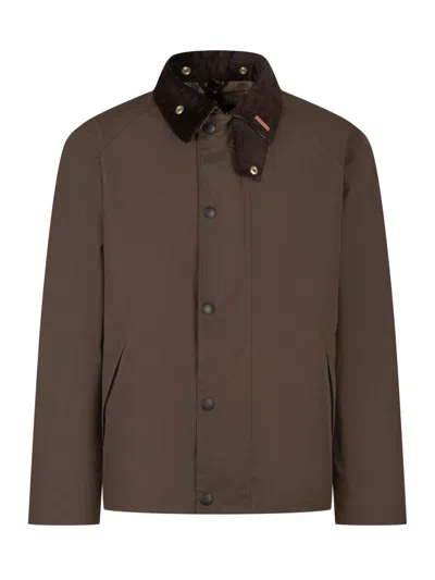 Barbour Transport Wax Jacket In Brown