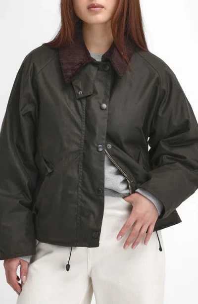 Barbour Transport Waxed Cotton Jacket In Brown