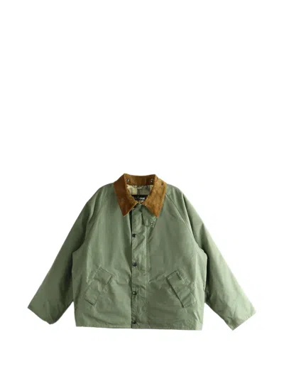 Barbour Transport Waxed Jacket In Green