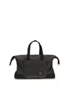 Barbour Waxed Fabric Field Travel Duffle In Black