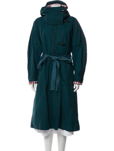 Pre-owned Barbour Trench Coat In Blue