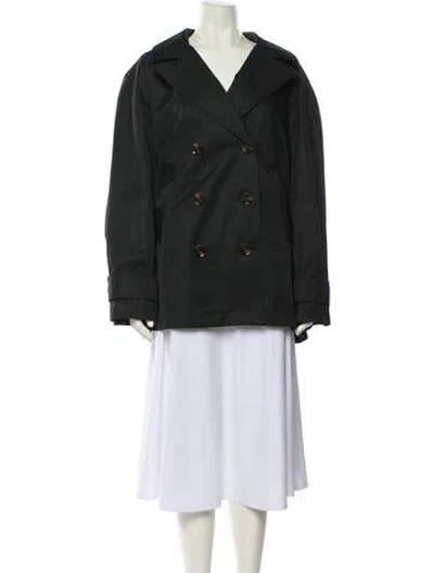 Pre-owned Barbour Trench Coat In Blue