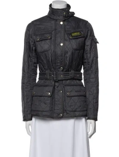 Pre-owned Barbour Trench Coat In Gray