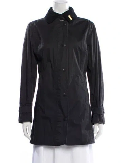 Pre-owned Barbour Trench Coat In Gray