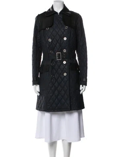 Pre-owned Barbour Trench Coat In Gray