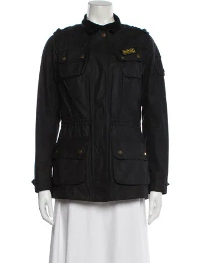 Pre-owned Barbour Trench Coat In Gray