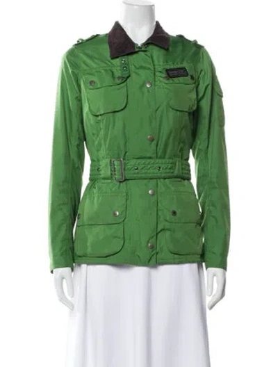 Pre-owned Barbour Trench Coat In Green