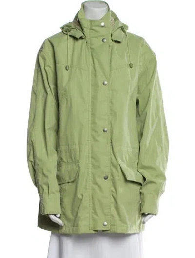 Pre-owned Barbour Trench Coat In Green