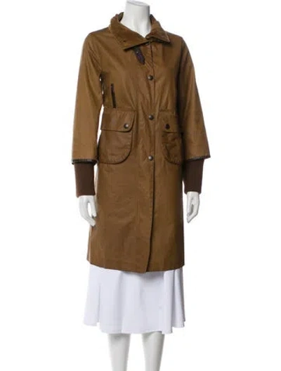 Pre-owned Barbour Trench Coat In Green