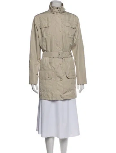 Pre-owned Barbour Trench Coat In Neutral