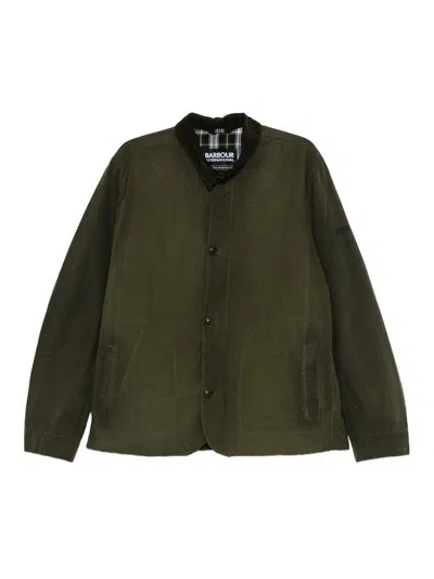 Barbour Troon Washed Jacket In Dark Green Cotton