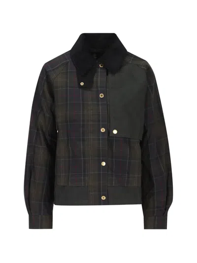 Barbour Truro Tartan-print Corduroy-collar Jacket In Black