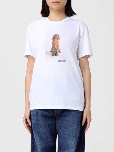 Barbour Bedale Cotton T Shirt With Print In White