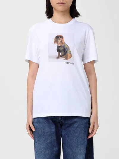 Barbour Marine Cotton T Shirt With Print In White