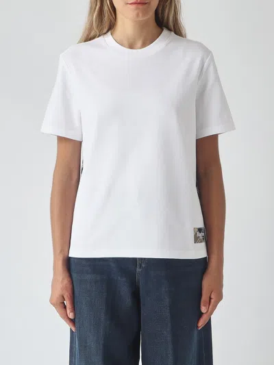 Barbour Tartan-panel Logo-patch T-shirt In White