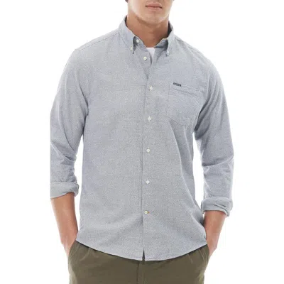 Barbour Turner Houndstooth Button-down Shirt In Blue