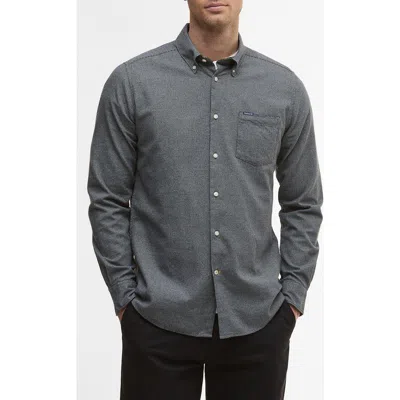 Barbour Turner Houndstooth Button-down Shirt In Gray