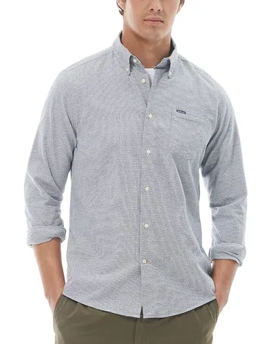 Barbour Turner Tailored Fit Houndstooth Shirt In Gray