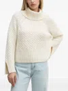 Barbour Turtleneck Cable-knit Sweater In White